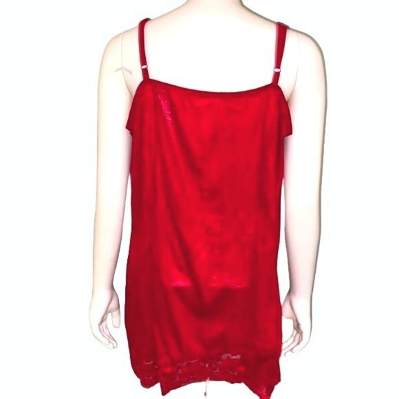 Maurices Burgundy Red Camisole with Lace Sheer Spaghetti Straps Size 1 - Picture 2 of 6
